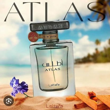 Lattafa Atlas Eau de Parfum Spray para Unisex, 1.85 onzas